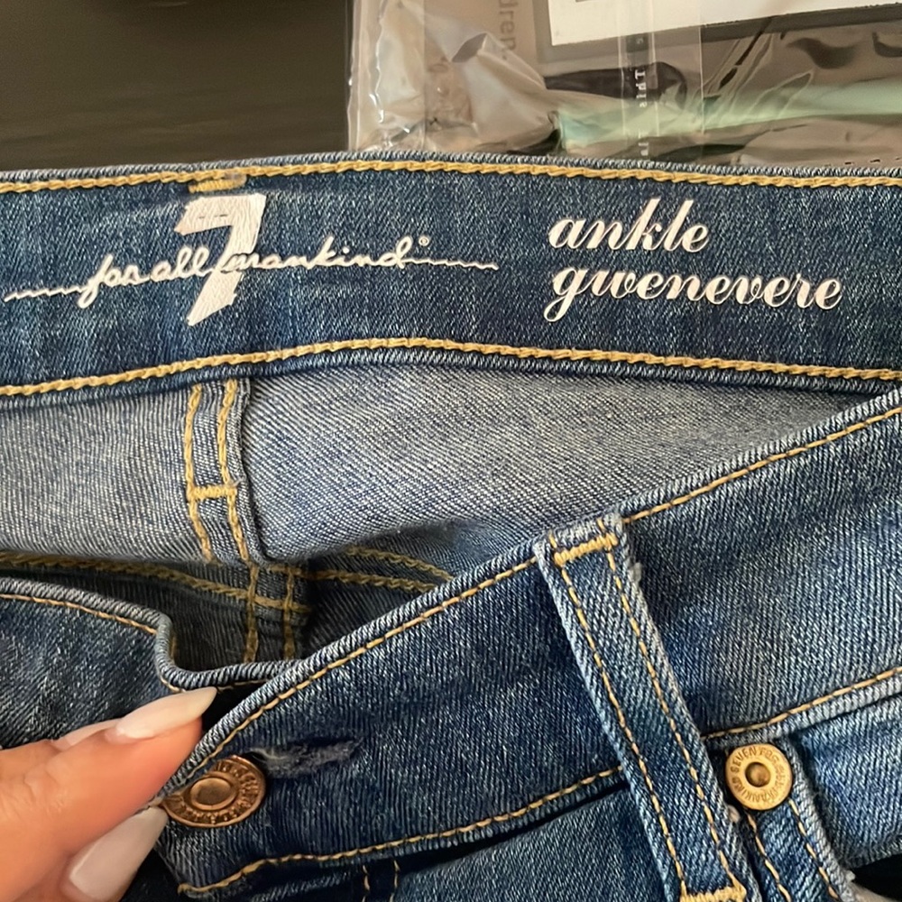 Sevens for mankind ankle skinny Frey hem high rise jeans size 31